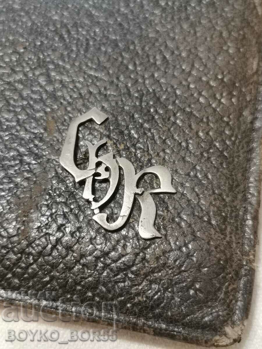Antique Rousse Leather Wallet with Silver Monogram - 5 Antique Rousse Leather Wallet with Silver Monogram - 5