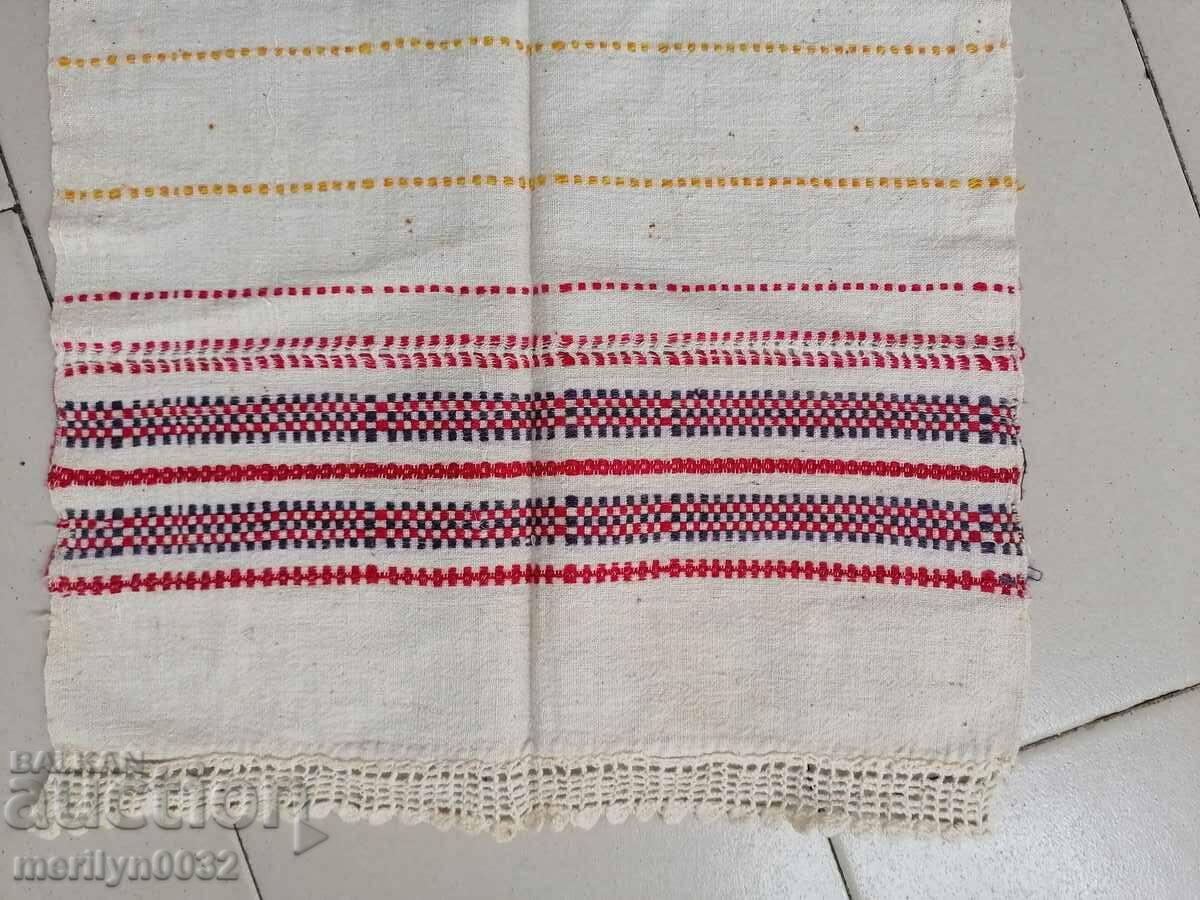 Delivery of An embroidered canary cloth with lace, chees, canvas, pine