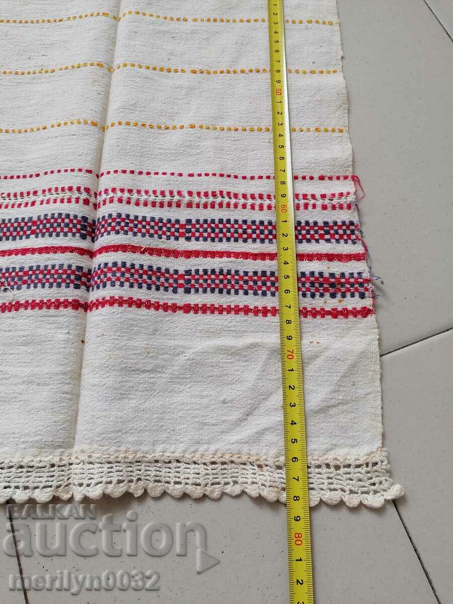 An embroidered canary cloth with lace, chees, canvas, pine - 6