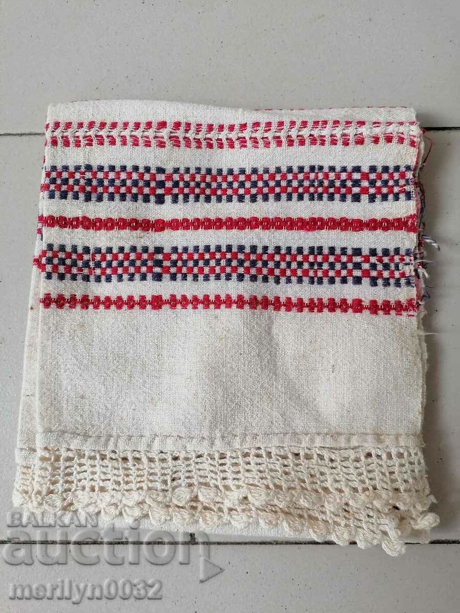 An embroidered canary cloth with lace, chees, canvas, pine - 7