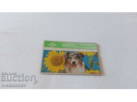 Sound card British Telecom 100 units Dog and sunflowers