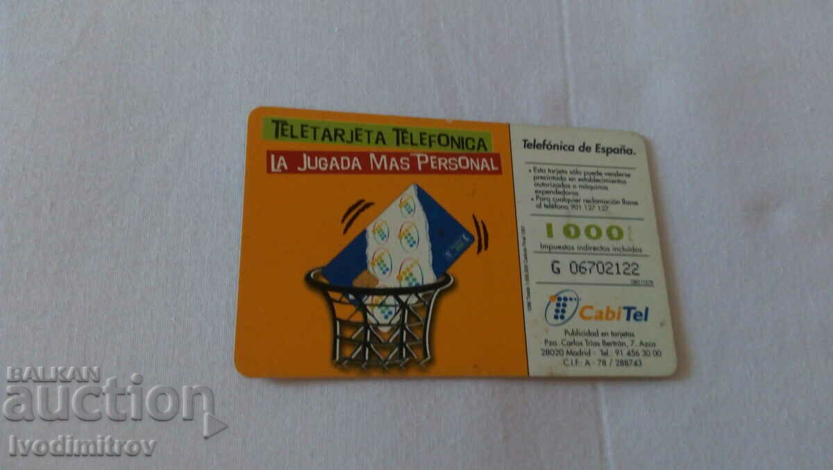 Τηλεφωνική κάρτα Telefonica de Espana Cabitel Gijon Baloncesto