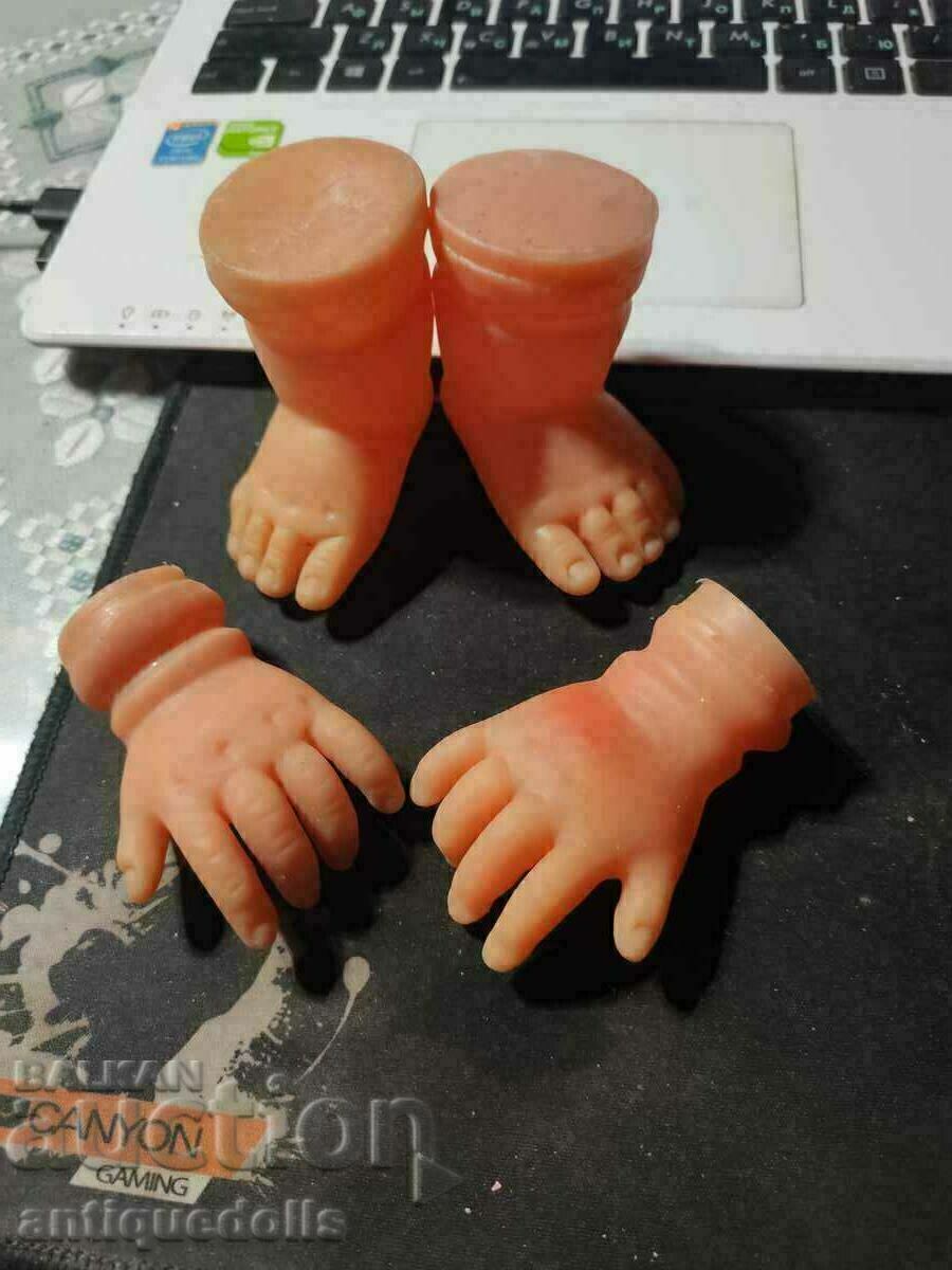 Hands and feet for a large doll.