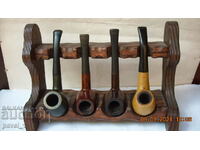 Lot of 4 used pipes with stand