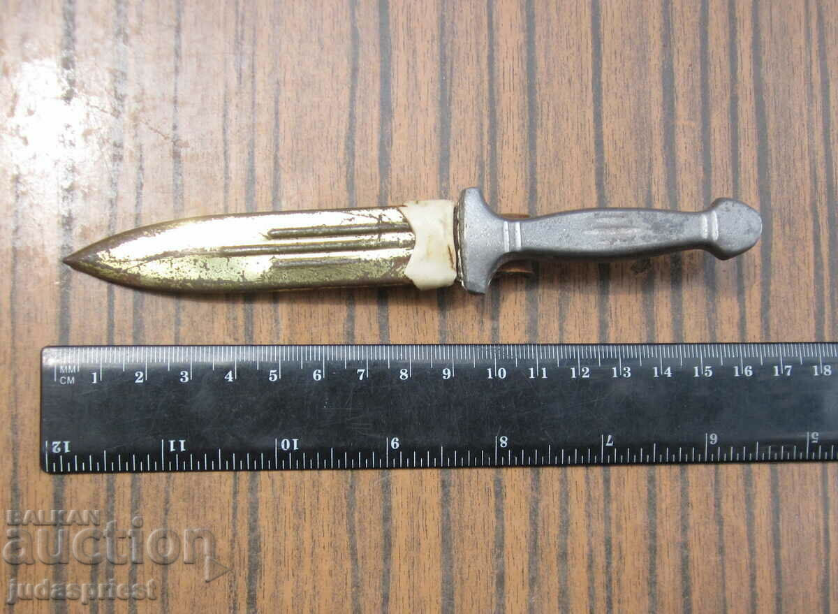 ένα παλιό βουλγαρικό μικρό ποιμενικό μαχαίρι, ένα στιλέτο με λαβή - 6