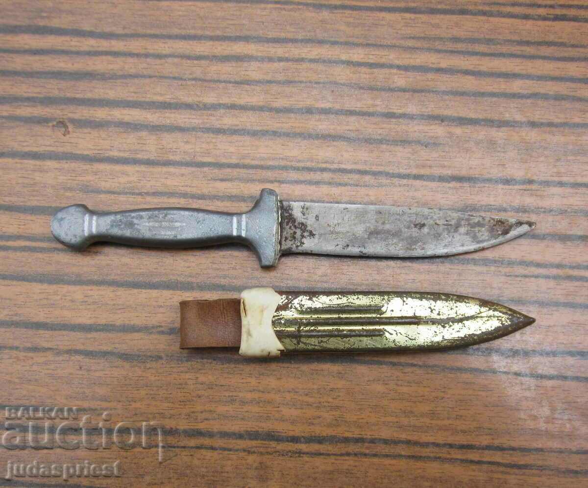 ένα παλιό βουλγαρικό μικρό ποιμενικό μαχαίρι, ένα στιλέτο με λαβή - 7