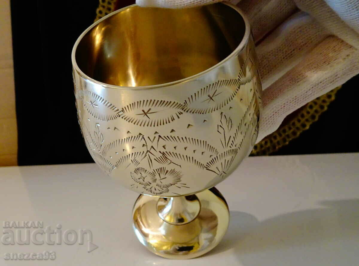 Engraved English bronze goblet, wine glass with price 56.00 BGN | € 28.63