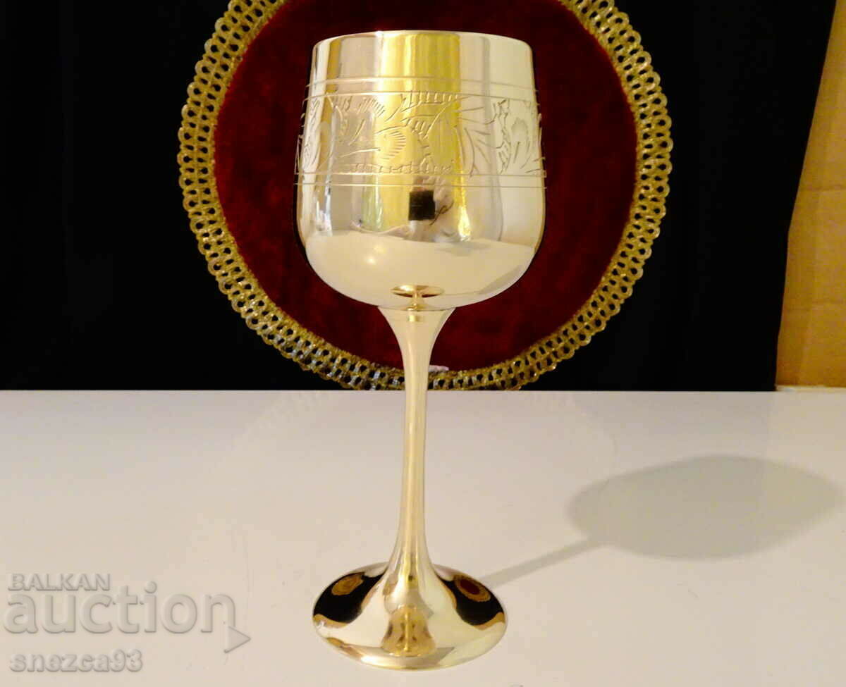 English bronze goblet 18 cm., engraved. - 7