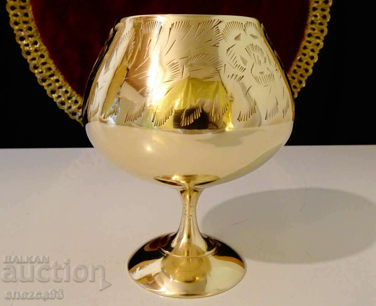 English bronze glass for brandy, cognac.