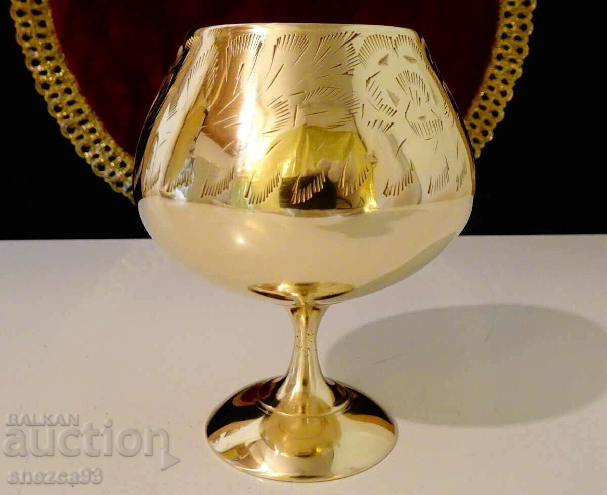 English bronze cup for wine, brandy, cognac English bronze cup for wine, brandy, cognac