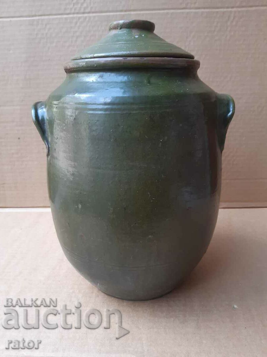 Παλιό βάζο με καπάκι - Βασίλεια της Βουλγαρίας. Κατσαρόλα, κεραμικό