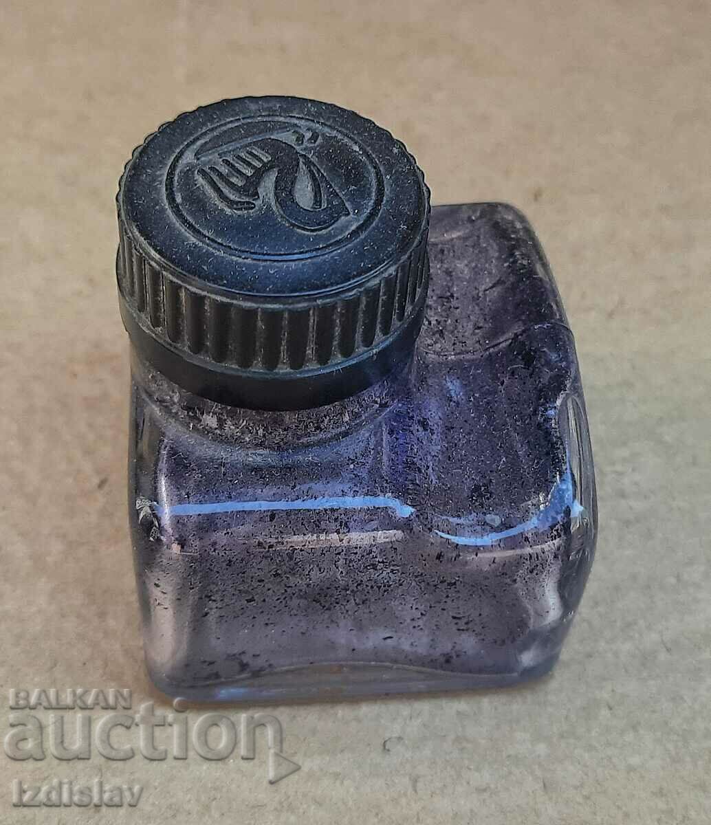 Auction Old glass inkwell part of a collection Auction Old glass inkwell part of a collection