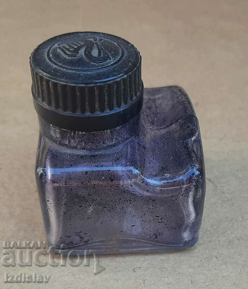 Old glass inkwell part of a collection Old glass inkwell part of a collection