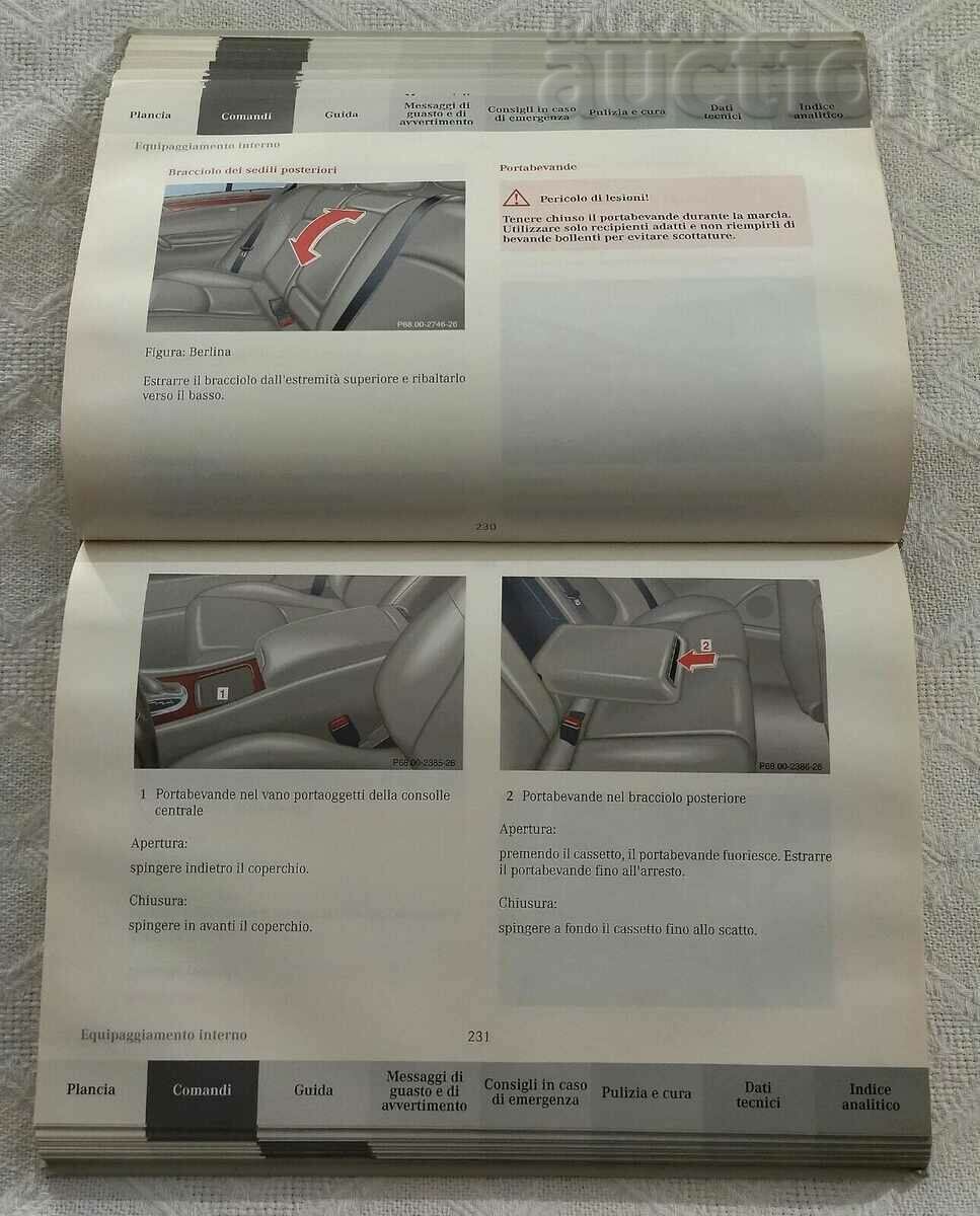 Delivery of MERCEDES-BENZ CLASSE C OWNER'S MANUAL 2001 Delivery of MERCEDES-BENZ CLASSE C OWNER'S MANUAL 2001