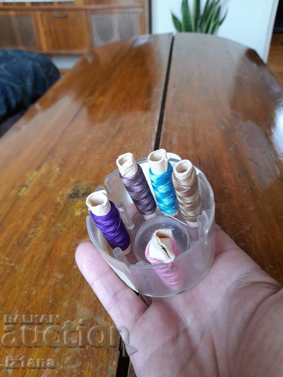 Cutie veche, kit pentru bobine de cusut, fire - 5