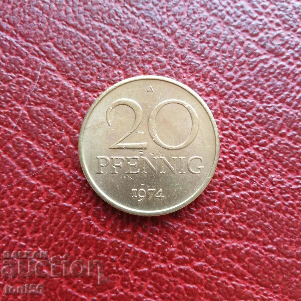 Γερμανία - GDR 20 pfennig 1974