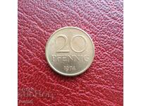 Germania - RDG 20 pfennig 1974