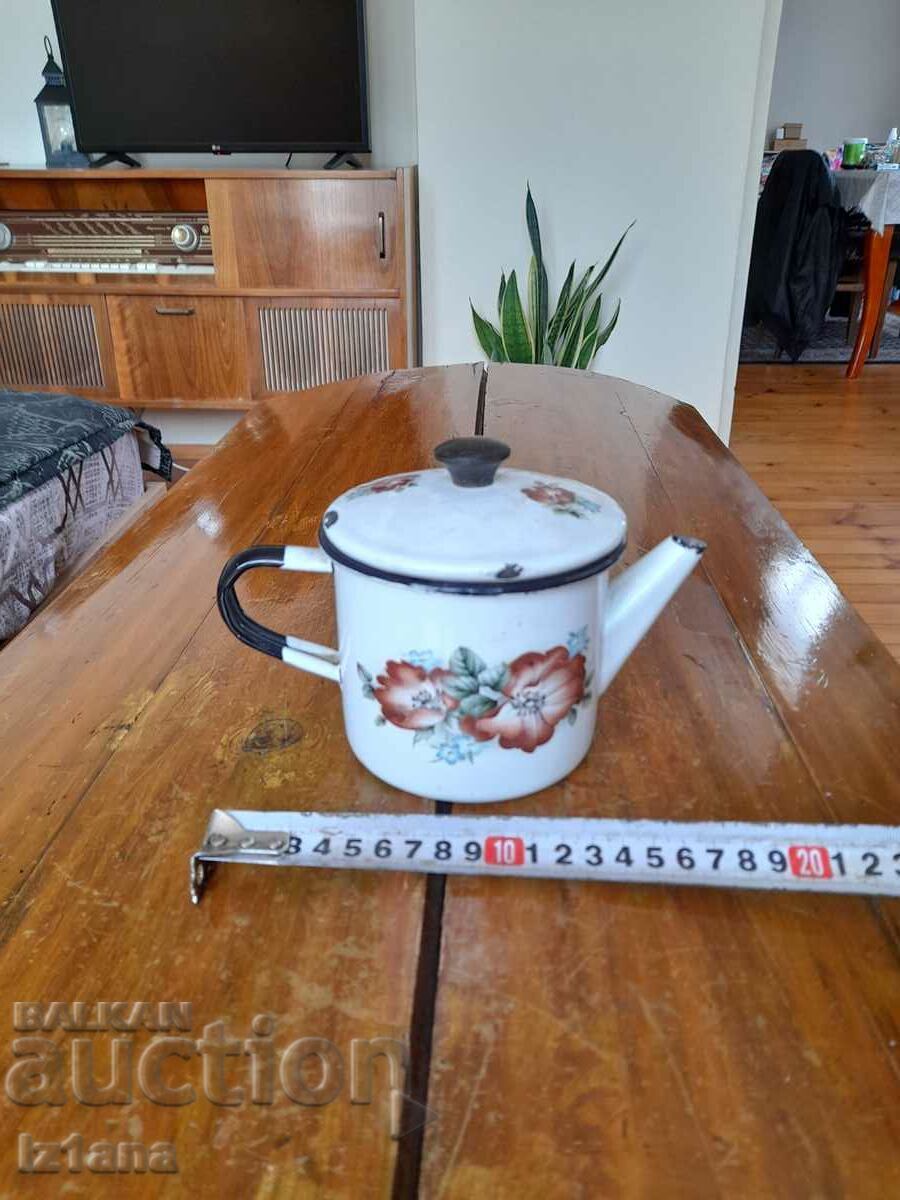 Auction Old enamel teapot Auction Old enamel teapot