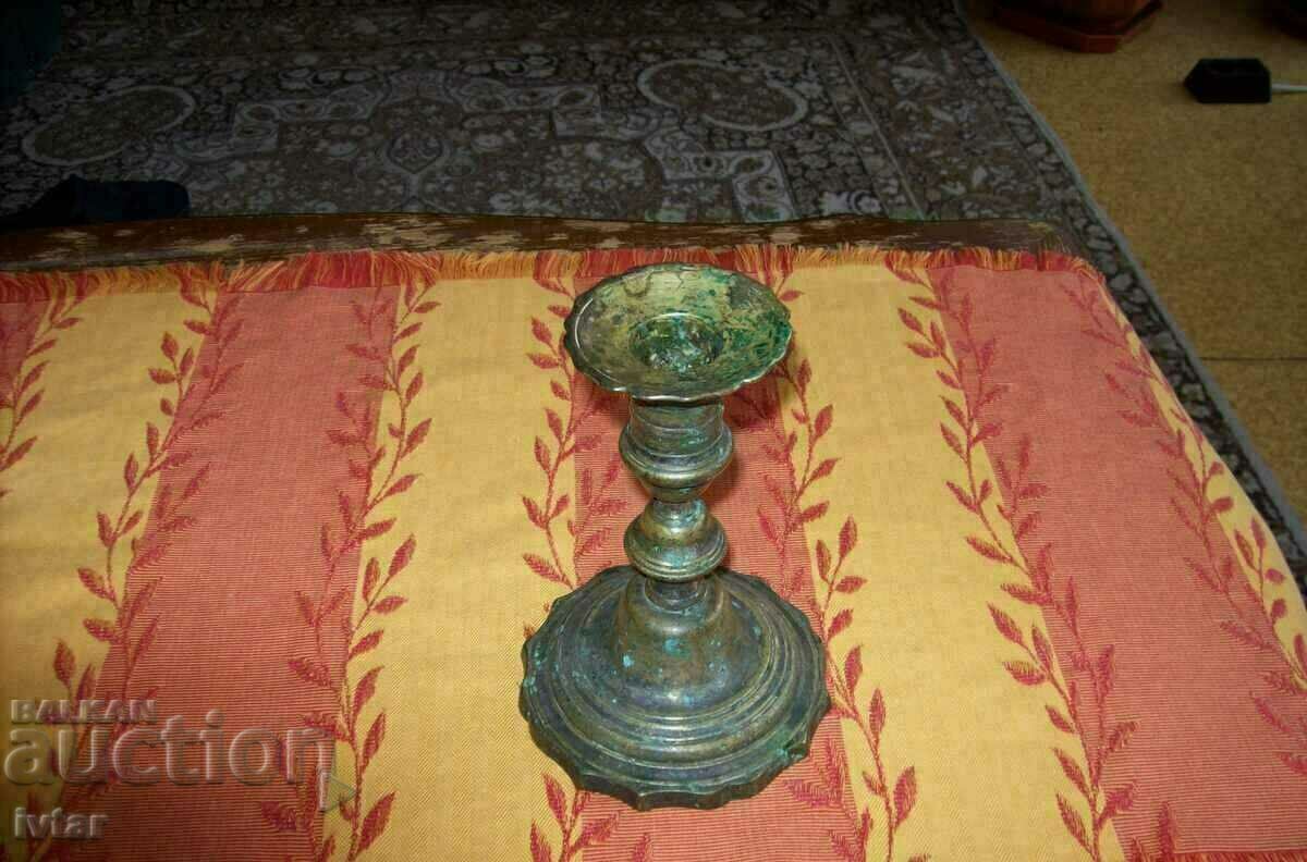 Antique bronze candlestick - 2