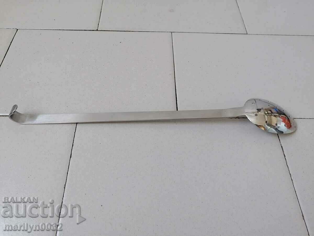 Veche lingură cu zăbrele crom nichel real soc, NRB - 6