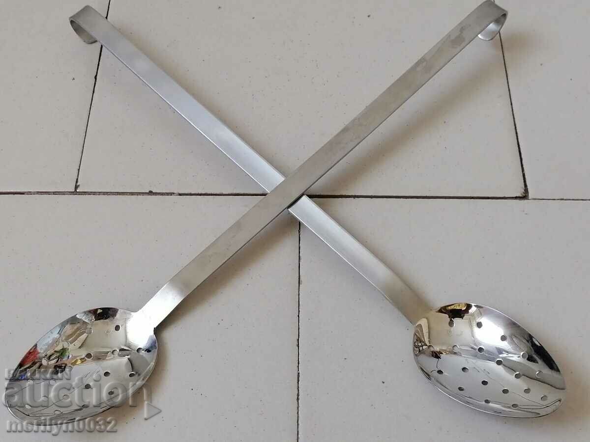 Veche lingură cu zăbrele crom nichel real soc, NRB - 7