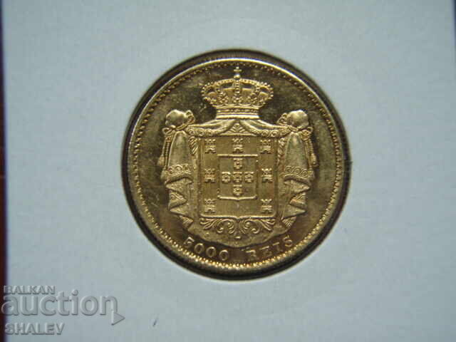 Аукцион 5000 Reis 1871 Portugal (5000 рейс Португалия) - AU+ (злато)