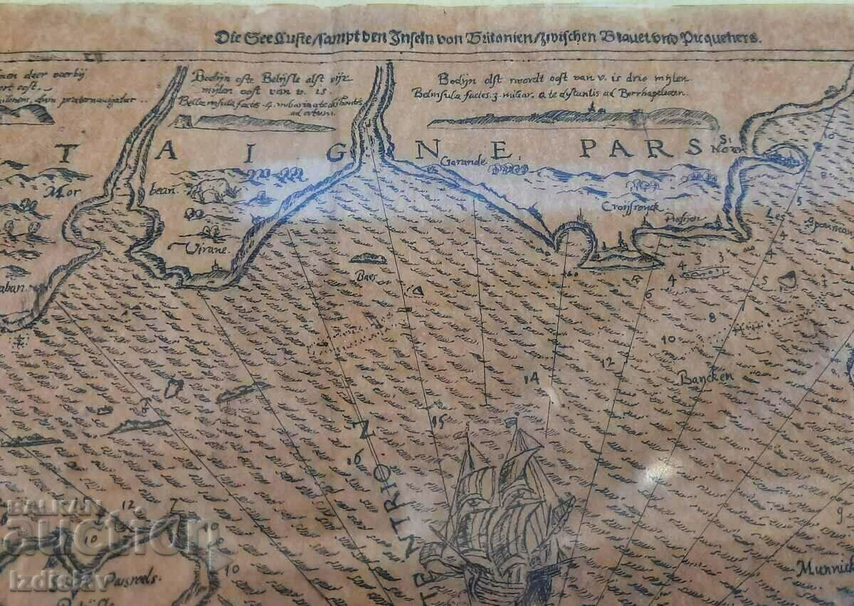 Vintage nautical chart with price 150.00 BGN | € 76.69