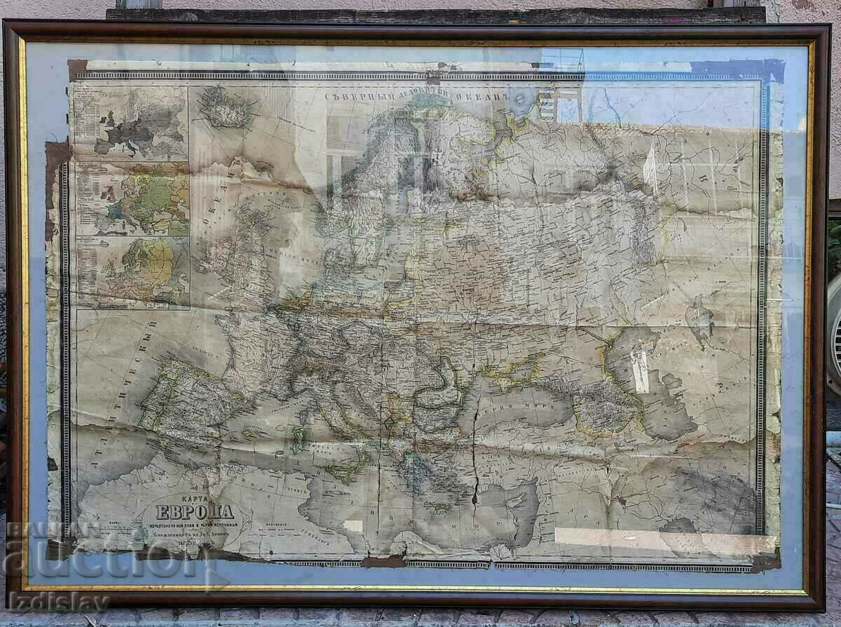 Vintage χάρτης της Ευρώπης