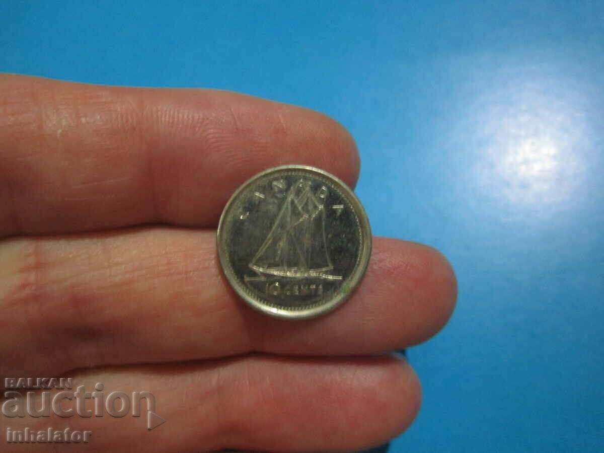 Канада 10 цента 2002 год Платноход Кораб буква Р юбилейна