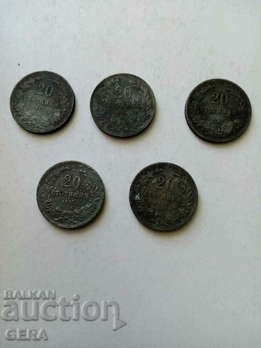 Monede de 20 de cenți 1917