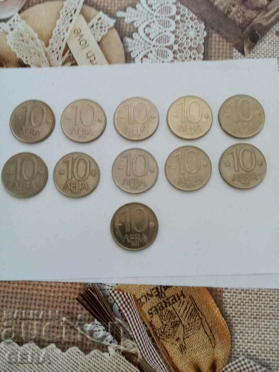 Монети 10 лева 1992 год