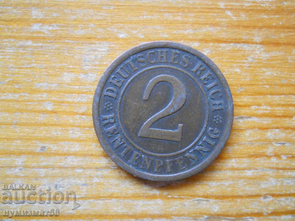 2 pfennig 1924 - Germania ( A ) rentenpfennig