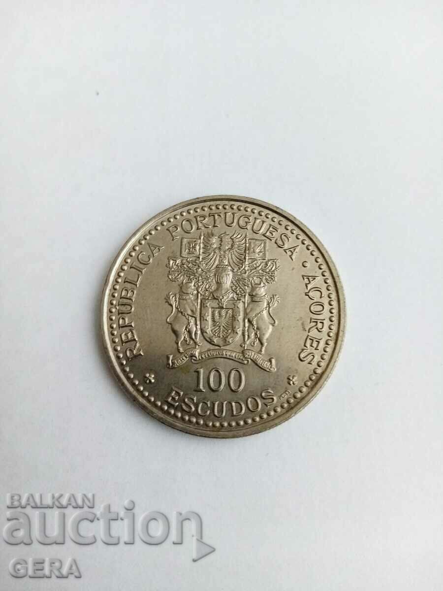 Монета 100 ескудо Португалия