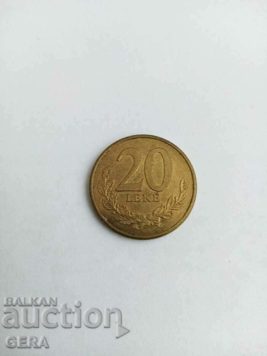 Coin 20 lei Albania with price 2.00 BGN | € 1.02
