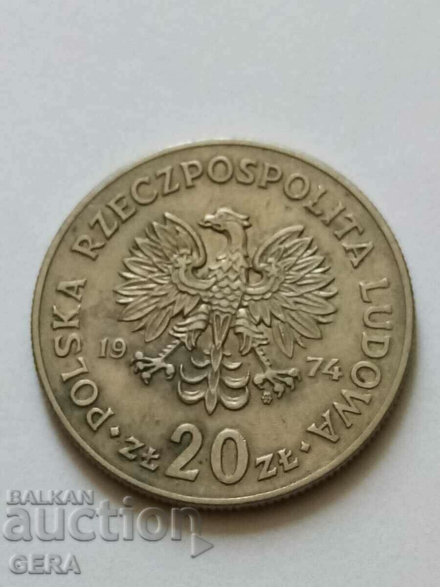 Coin 20 zloty Poland with price 7.00 BGN | € 3.58 Coin 20 zloty Poland with price 7.00 BGN | € 3.58