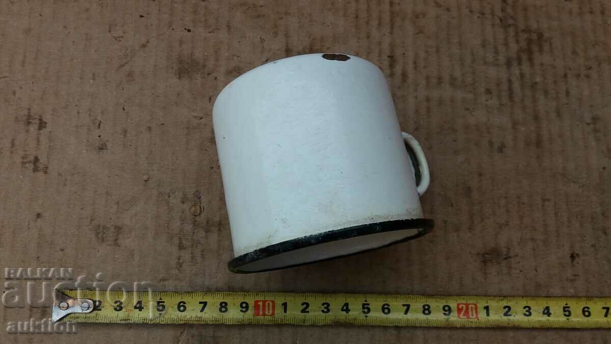 SOC. ENAMELLED CUP, MARKED GLASS - 5 SOC. ENAMELLED CUP, MARKED GLASS - 5