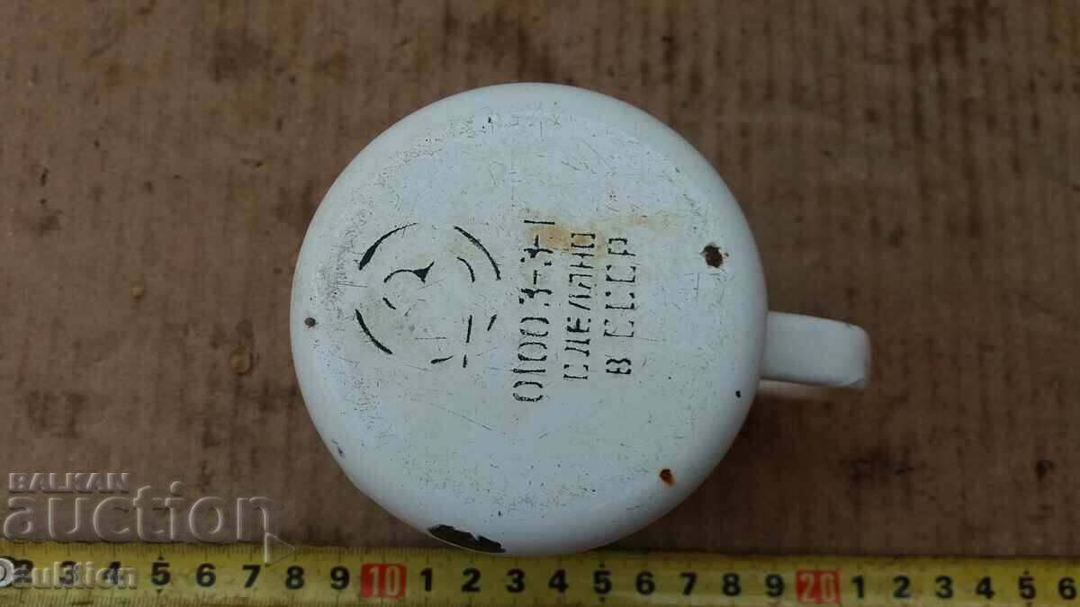 SOC. ENAMELLED CUP, MARKED GLASS - 6 SOC. ENAMELLED CUP, MARKED GLASS - 6