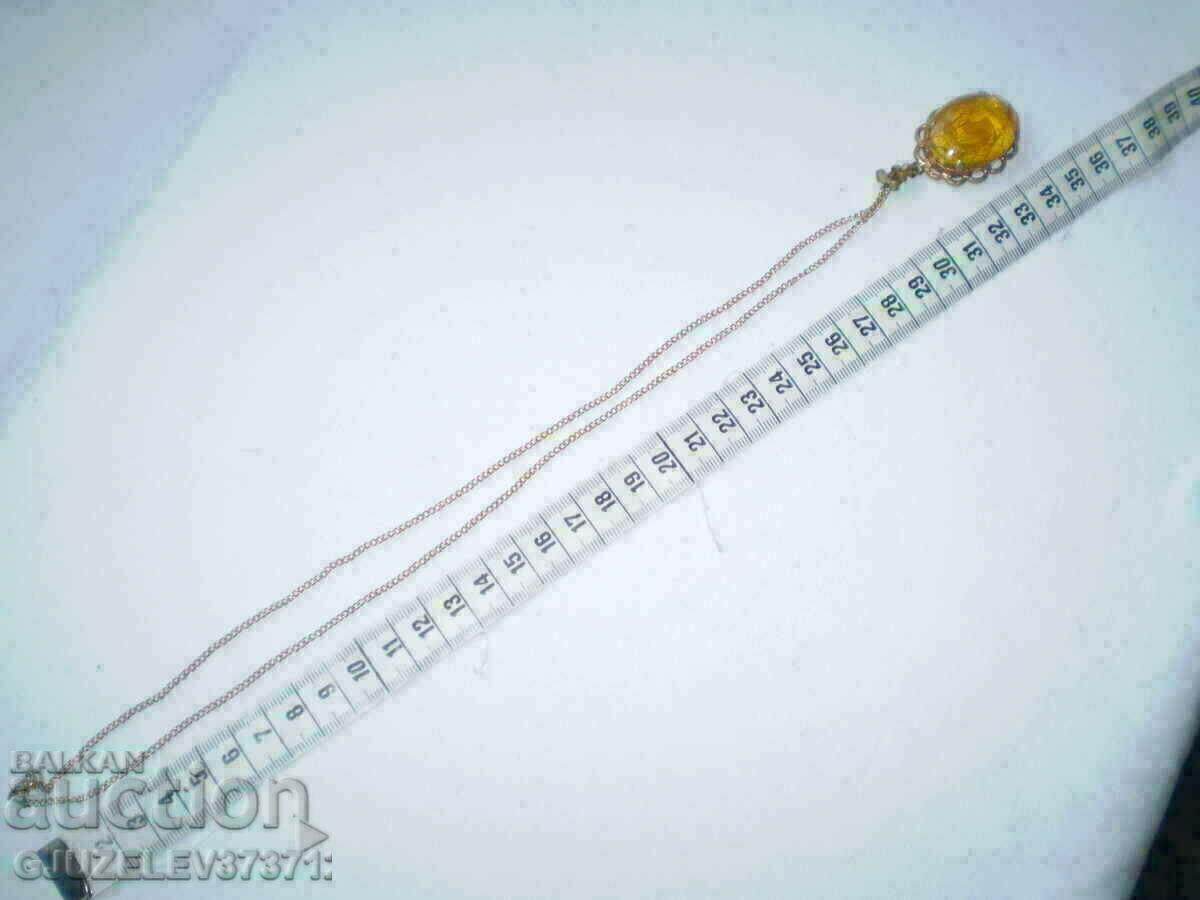 RETRO PENDANT VINTAGE MELTED AMBER USSR JEWELRY with price 60.00 BGN | € 30.68