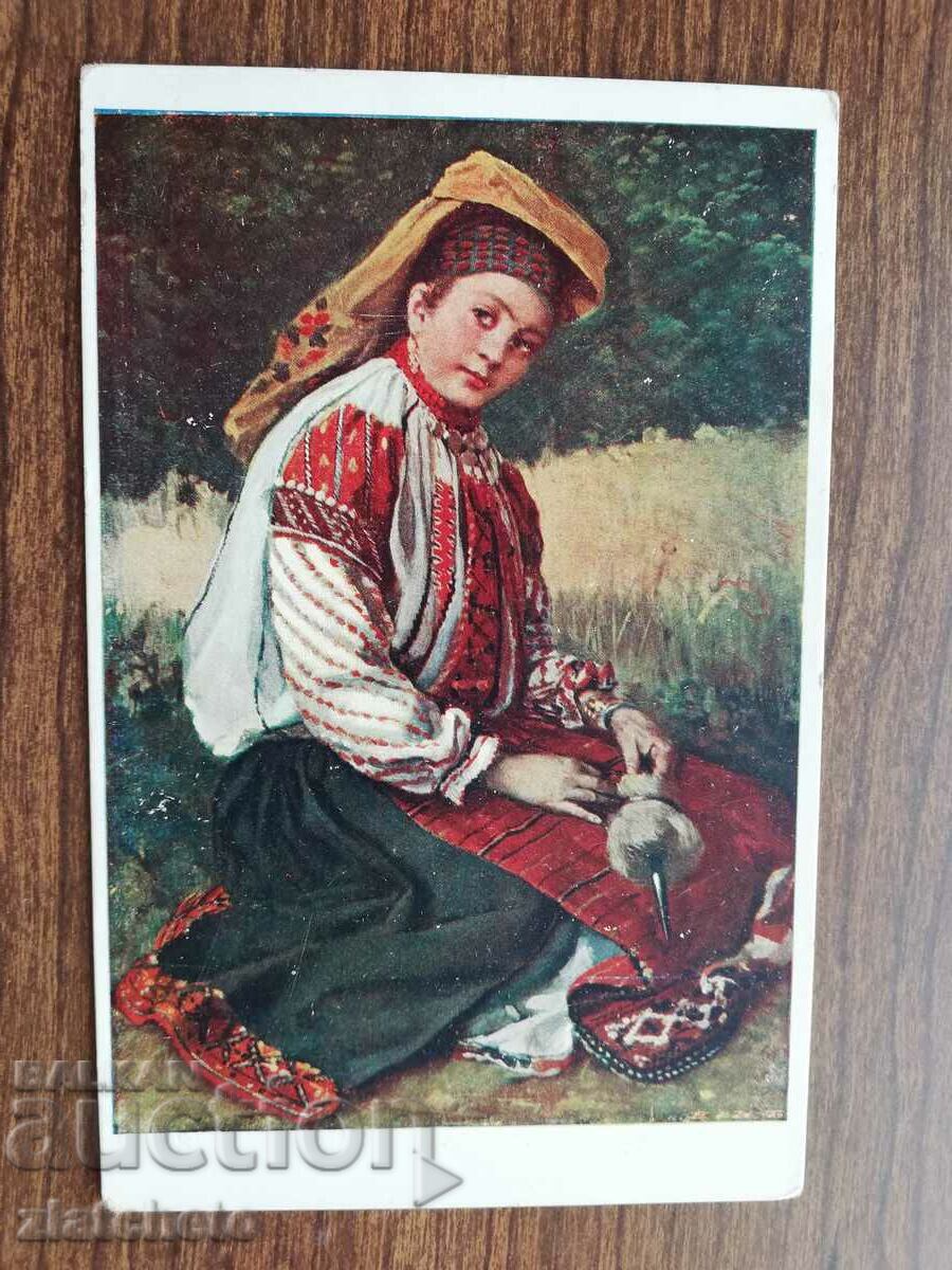 Postal card Kingdom of Bulgaria - painting by Mrkvichka