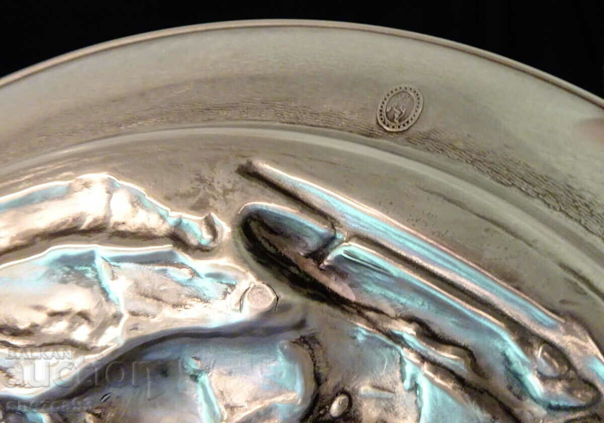 Farfurie, panou din cositor, tablou în relief 30 cm., vânătoare, poker - 5 Farfurie, panou din cositor, tablou în relief 30 cm., vânătoare, poker - 5