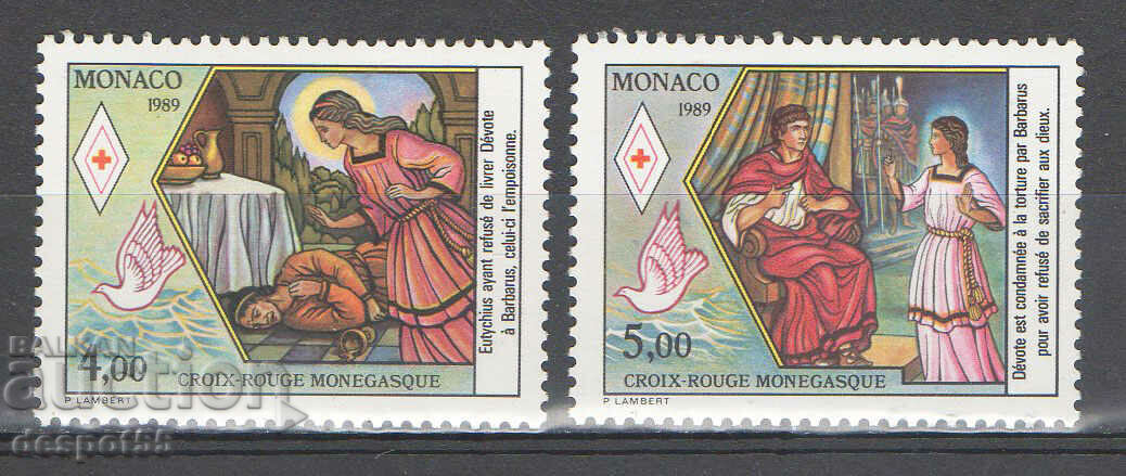1989 Monaco. Crucea Roșie a Monaco - Sfântul Patron al Monaco