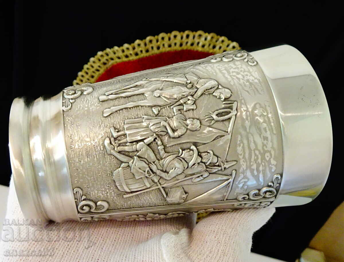 Cup, tin mug, hunting theme. - 7 Cup, tin mug, hunting theme. - 7