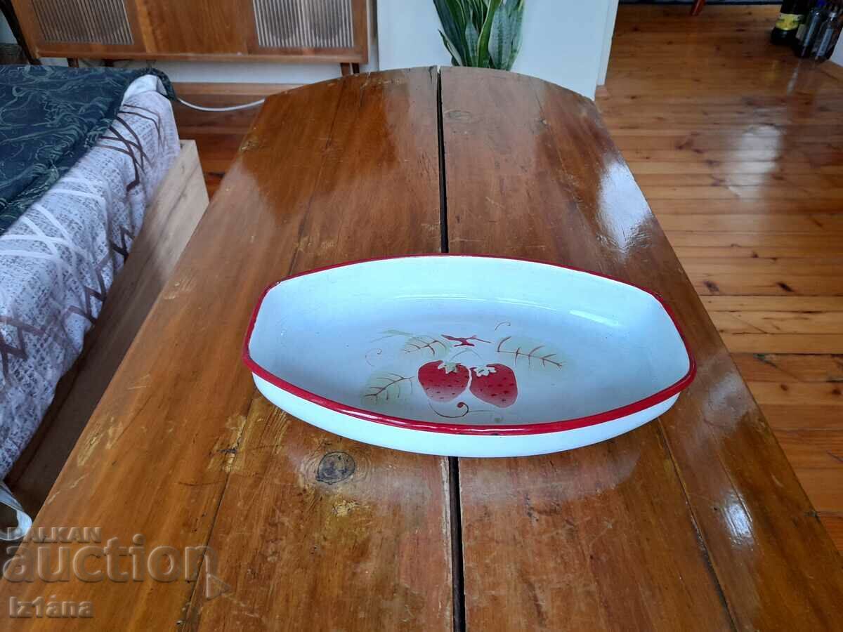 Old enameled tray, casserole with price 27.00 BGN | € 13.80