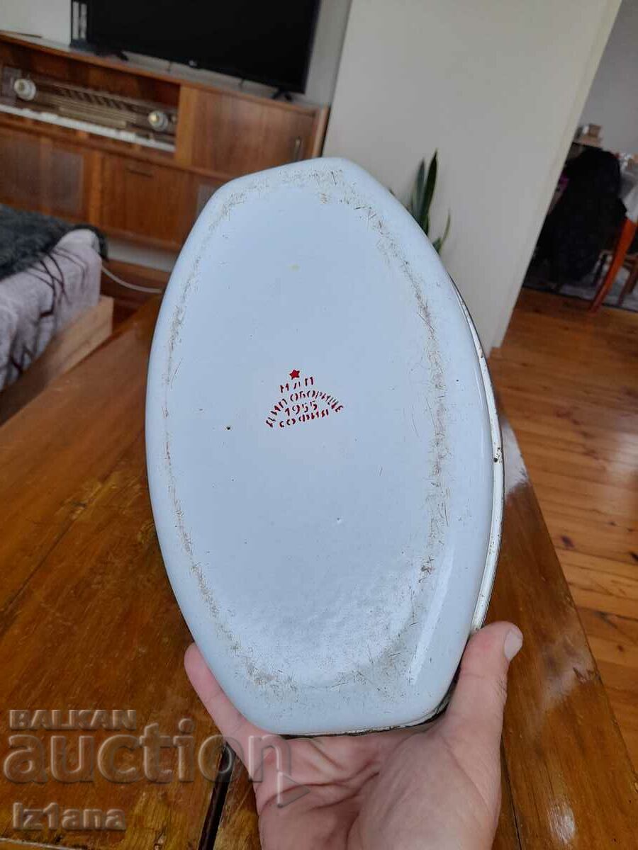 Old enameled tray, casserole - 6