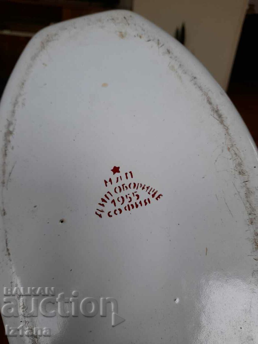 Old enameled tray, casserole - 7