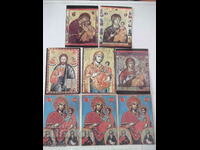 Lot of 8 pcs. postcards with icon images