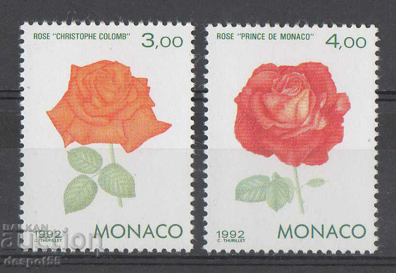 1992. Монако. Тематична пощенска изложба Генуа'92 - Рози.