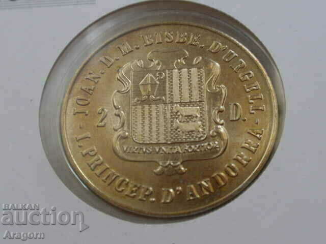 Auction rare Andorra 2 dinar coin and stamp envelope 1987 Auction rare Andorra 2 dinar coin and stamp envelope 1987