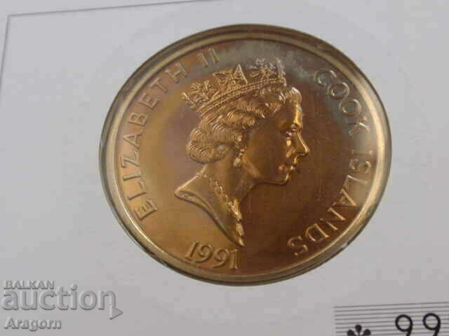 Auction rare 1991 Cook $5 coin and stamp envelope Auction rare 1991 Cook $5 coin and stamp envelope