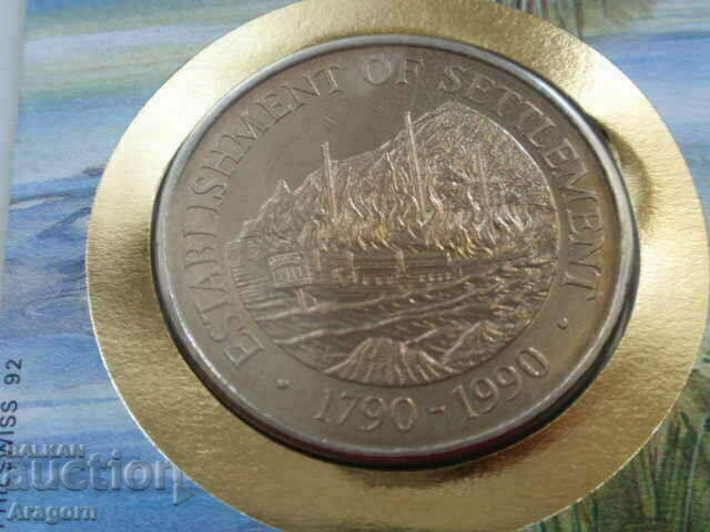 рядък плик с монета и марка Питкерн 1 долар 1990 с цена € 40.90 | 79.99 лв.